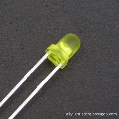 3mm Round Green LED with 570nm Wavelength, 60°